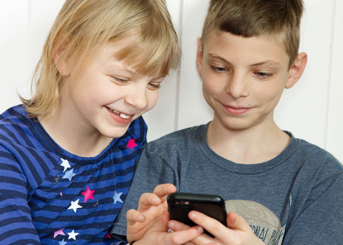 Kids use iPhone app